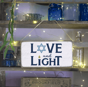 Rustic Marlin Decorations Love and Light Twine Hanging Sign