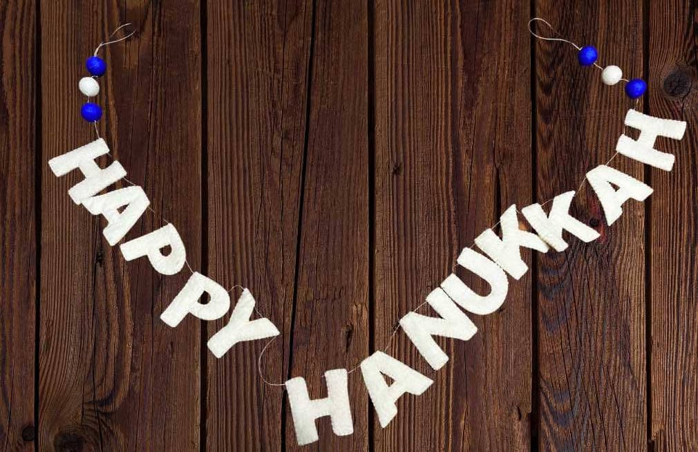 Ganesh Himal Trading - Happy Hanukkah Felt Garland - ModernTribe