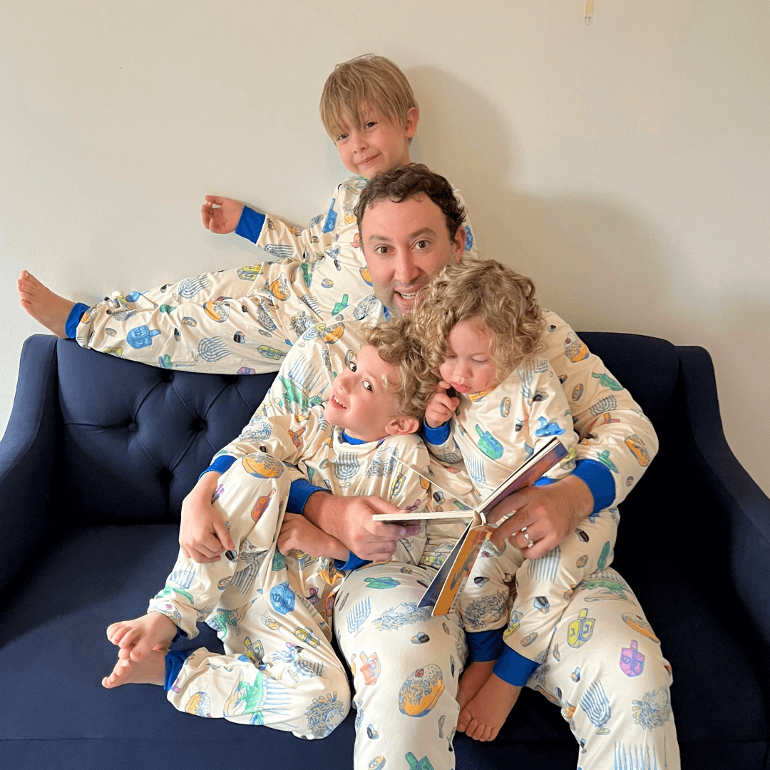 Amy Kritzer Becker - Hanukkah Light and Latkes Men's Pajamas - (Sizes S - 4XL) - ModernTribe