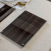 Boker-Tov Shalom Challah Boards Lucite and Glass Wood Look Challah Board