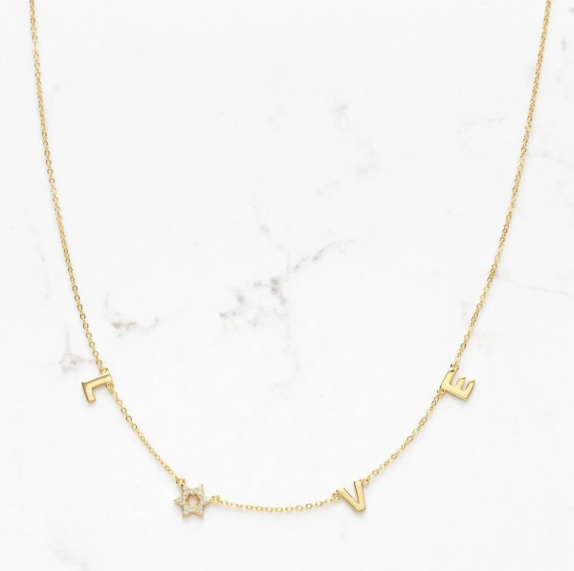 Love Necklace with a Sparkling Star of David - Silver or Gold Vermeil