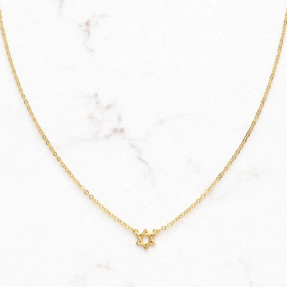 Teeny Tiny Star of David Necklace - Gold