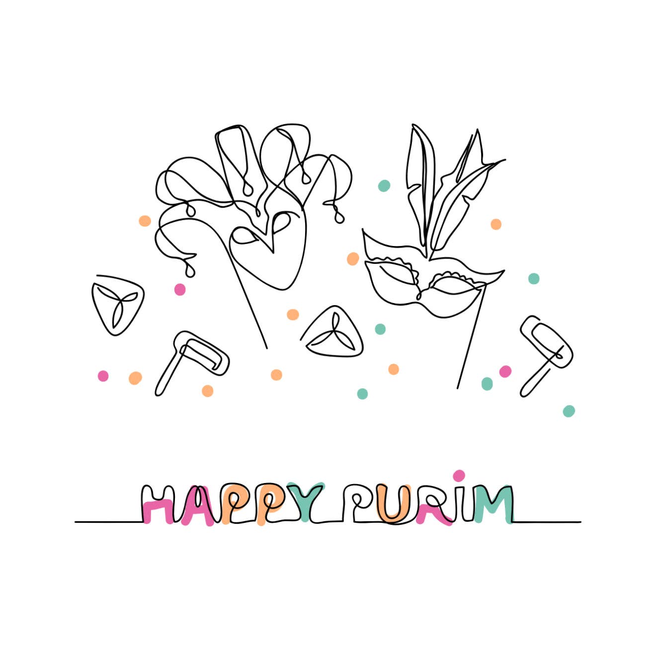 Altoona Store - Purim Jester Cocktail Napkins - Pack of 20 - ModernTribe