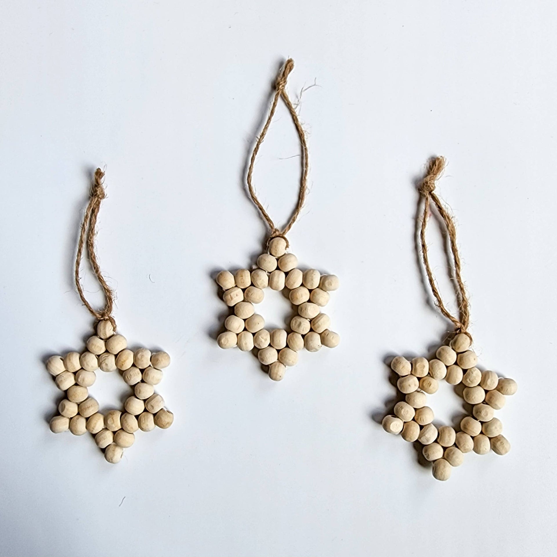 Handmade By Uruba - Handmade Wooden Bead Star of David Ornament - ModernTribe