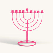 Ner Mitzvah Menorahs Pink Radiance Wireframe Menorah