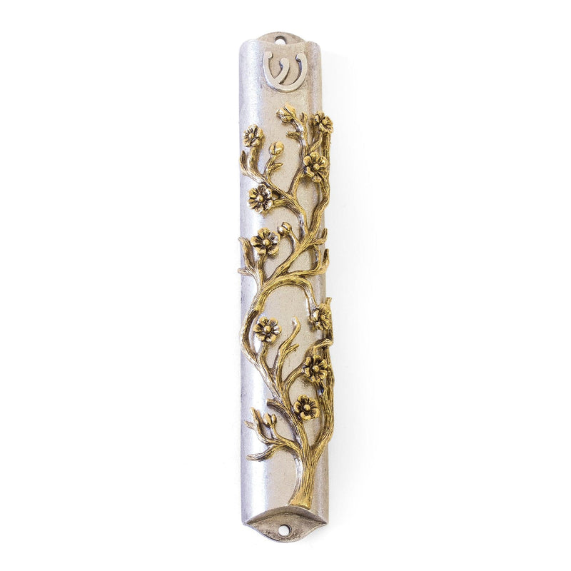 Quest Collection - 24k Gold - Plated Flower Vines Mezuzah - ModernTribe
