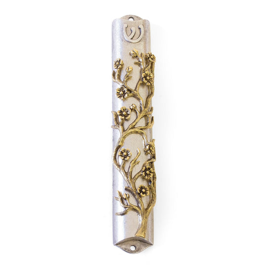 24k Gold-Plated Flower Vines Mezuzah