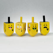 Rite Lite Dreidels Four Wooden Emoji Dreidels