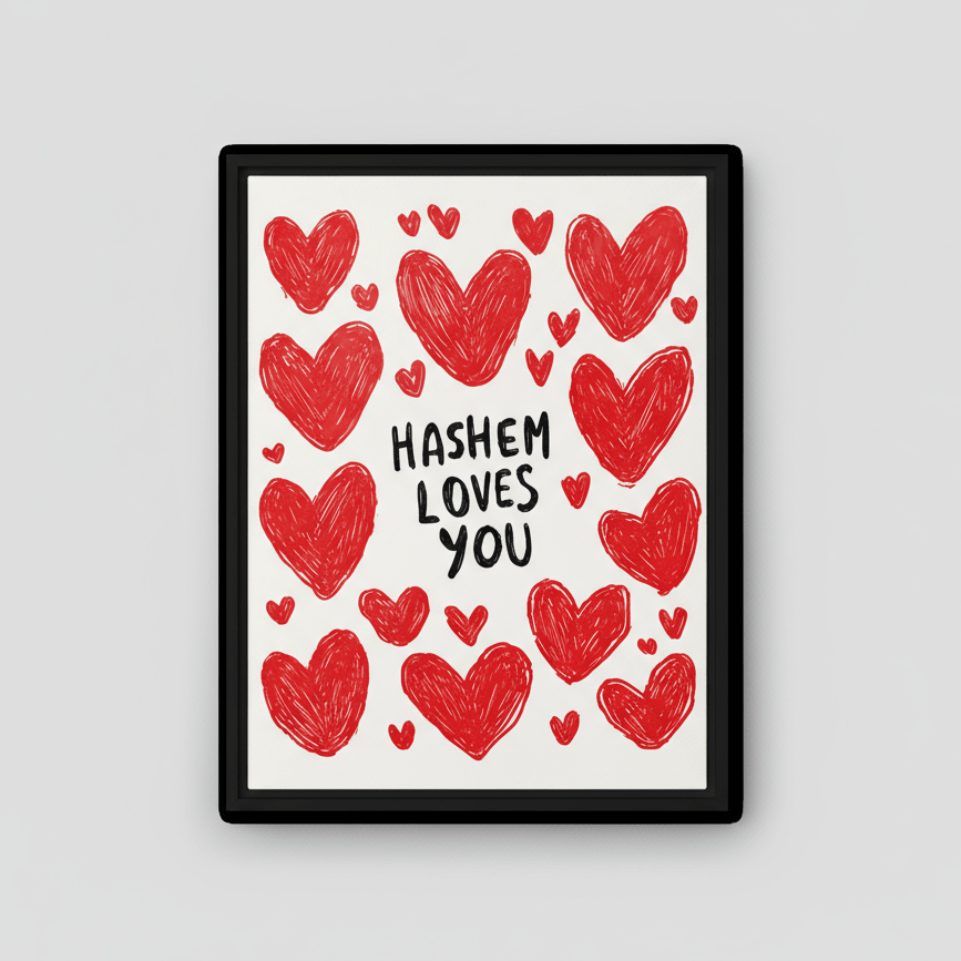Beraishis - Hugs from Hashem Framed Canvas by Beraishis - ModernTribe