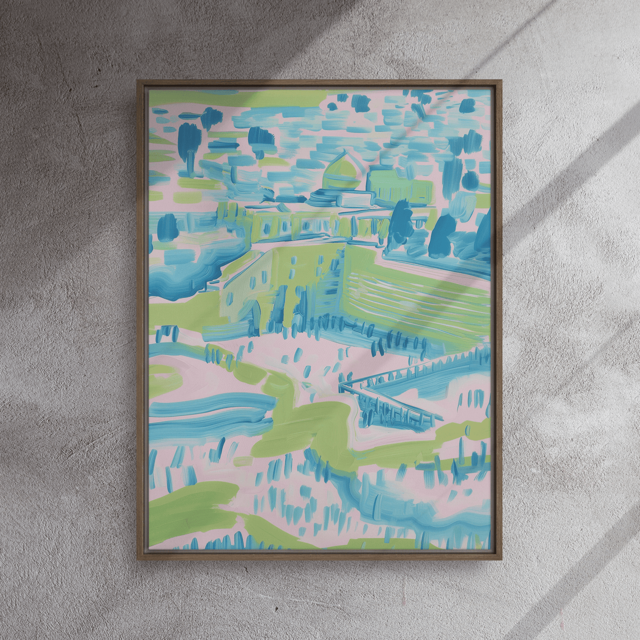 Beraishis - Brushstrokes of the Jerusalem Wall Framed Canvas by Beraishis - ModernTribe
