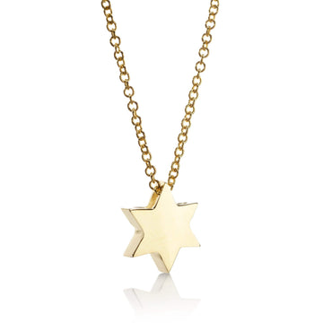Alef Bet Necklaces 14k Gold Star of David Necklace - Gold