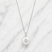 Alef Bet Necklaces Pearl and Diamond Star of David Necklace
