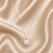 Alef Bet Necklaces Pearl and Diamond Star of David Necklace