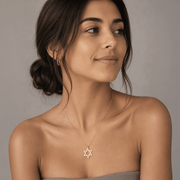 Gold-Plated Small Jordan Star of David Necklace by Miriam Merenfeld
