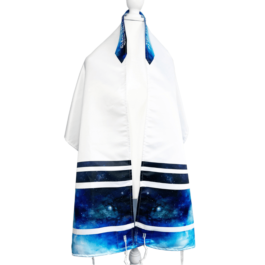 Anna Abramzon Studio - Starry Galaxy Painted Tallit with Matching Bag by Anna Abramzon - ModernTribe