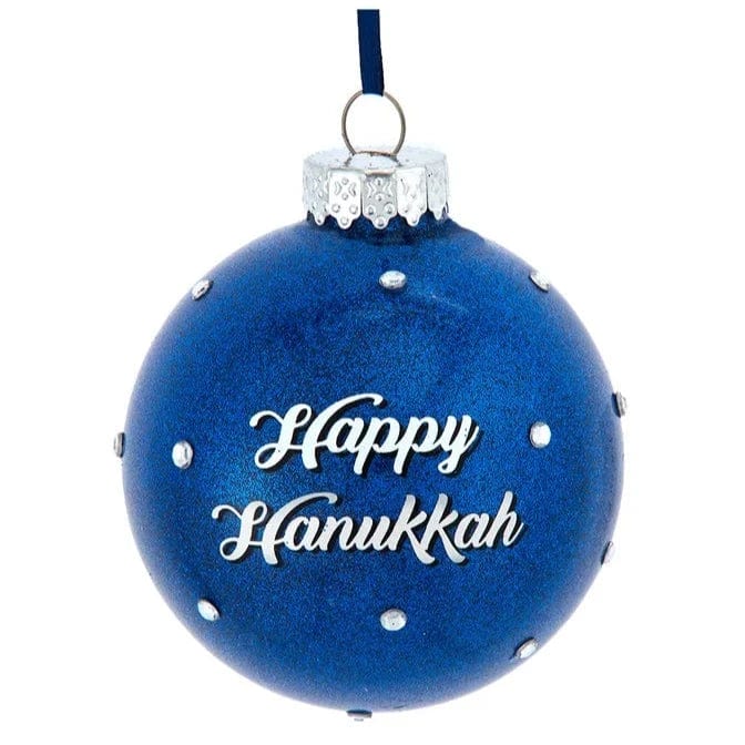 Kurt S. Adler, Inc. - “Happy Hanukkah“ Blue Ball Ornament - ModernTribe