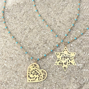 Miriam Merenfeld Jewelry Necklaces Mia Turquoise Good Luck Necklace by Miriam Merenfeld - Star of David or Heart