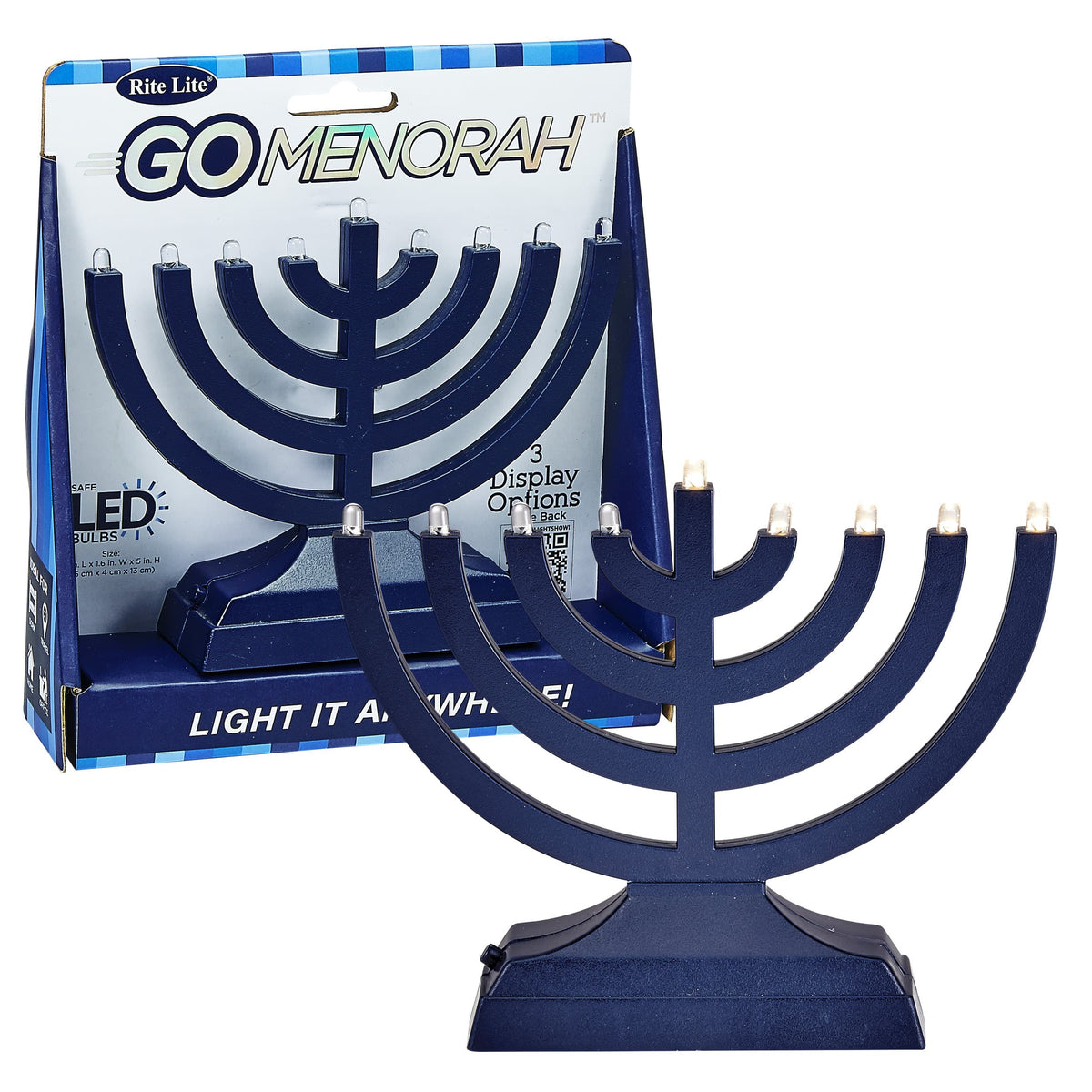 Rite Lite Menorahs Go Menorah™ - Light It Anywhere, Navy