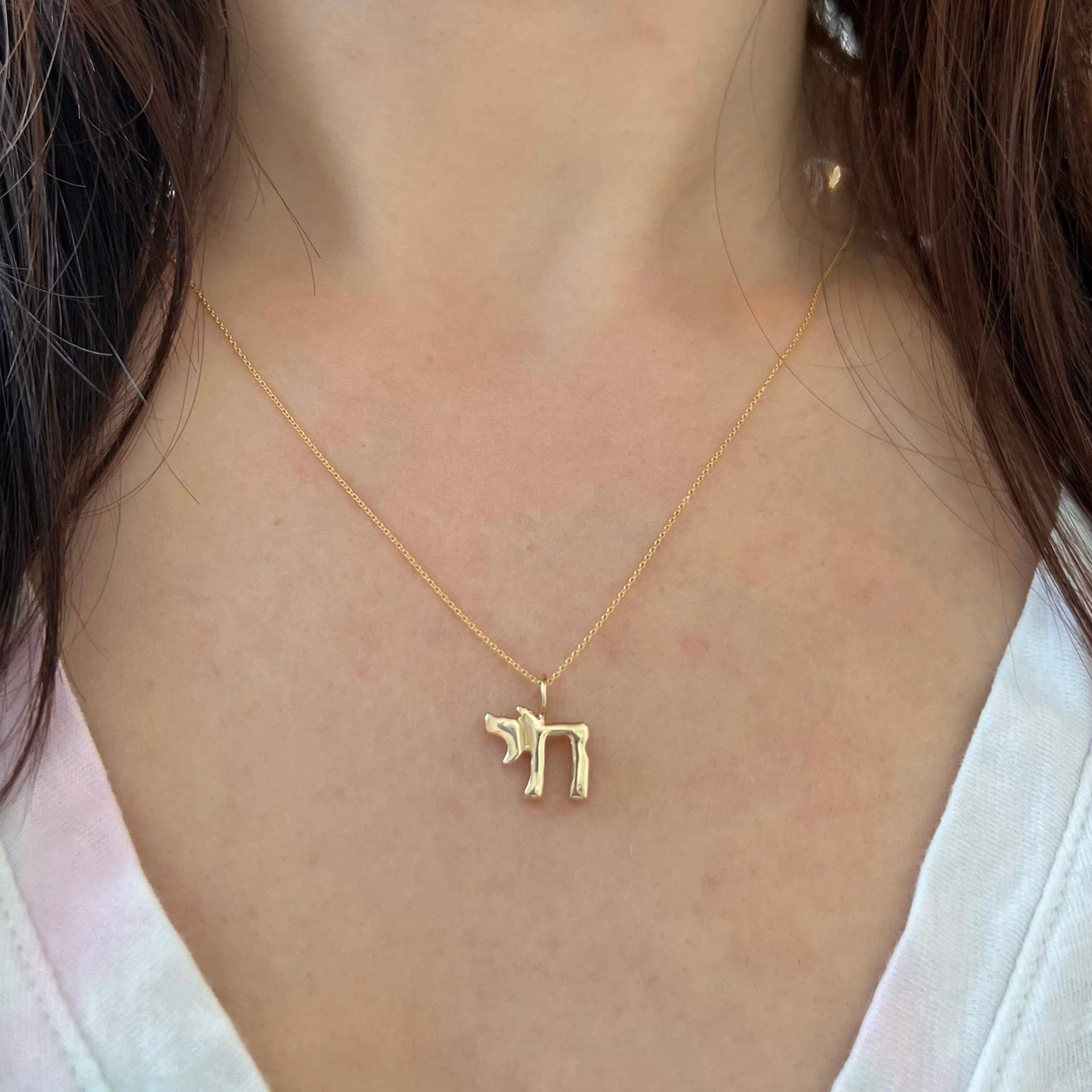 Elisa Solomon Necklaces Chai Charm by Elisa Solomon - Yellow Gold, White Gold or Rose Gold