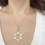 Elisa Solomon Necklaces Diamond Large Star of David Charm by Elisa Solomon - 18k Yellow Gold