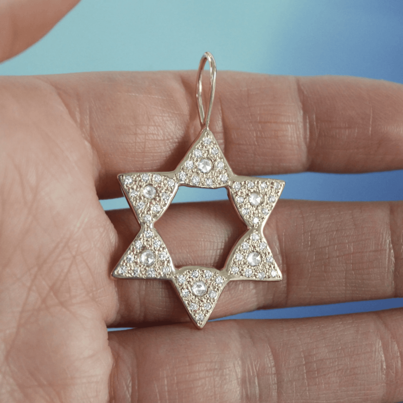 Elisa Solomon - Diamond Large Star of David Charm by Elisa Solomon - 18k Yellow Gold - ModernTribe