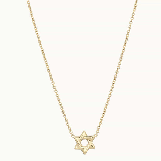 Smooth Star of David Necklace - 14k Gold