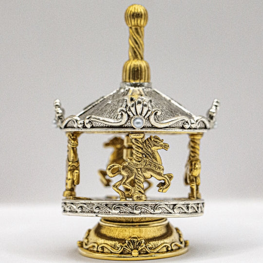 24k Gold and Silver-Plated Carousel Dreidel