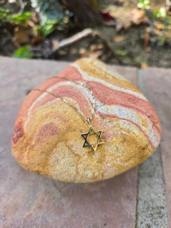 Alef Bet - Solid Star of David Necklace - 14k Gold - ModernTribe