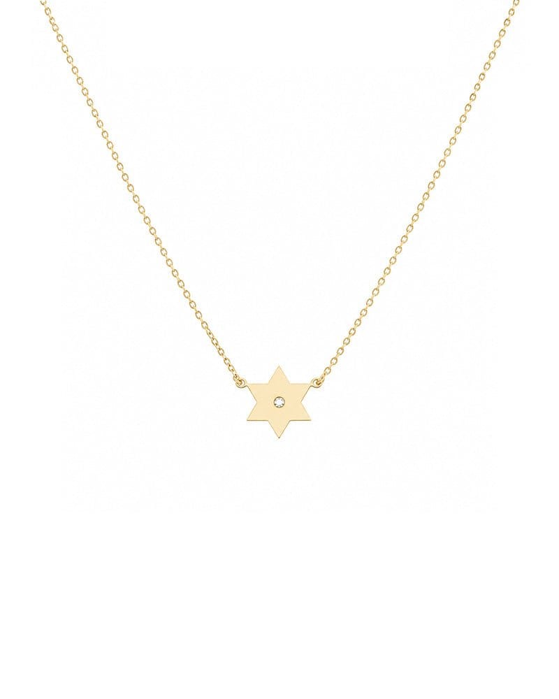 Miriam Merenfeld Jewelry - Golda Star of David Diamond Necklace - (Sterling Silver, Gold - Plated or Two - Tone) - ModernTribe