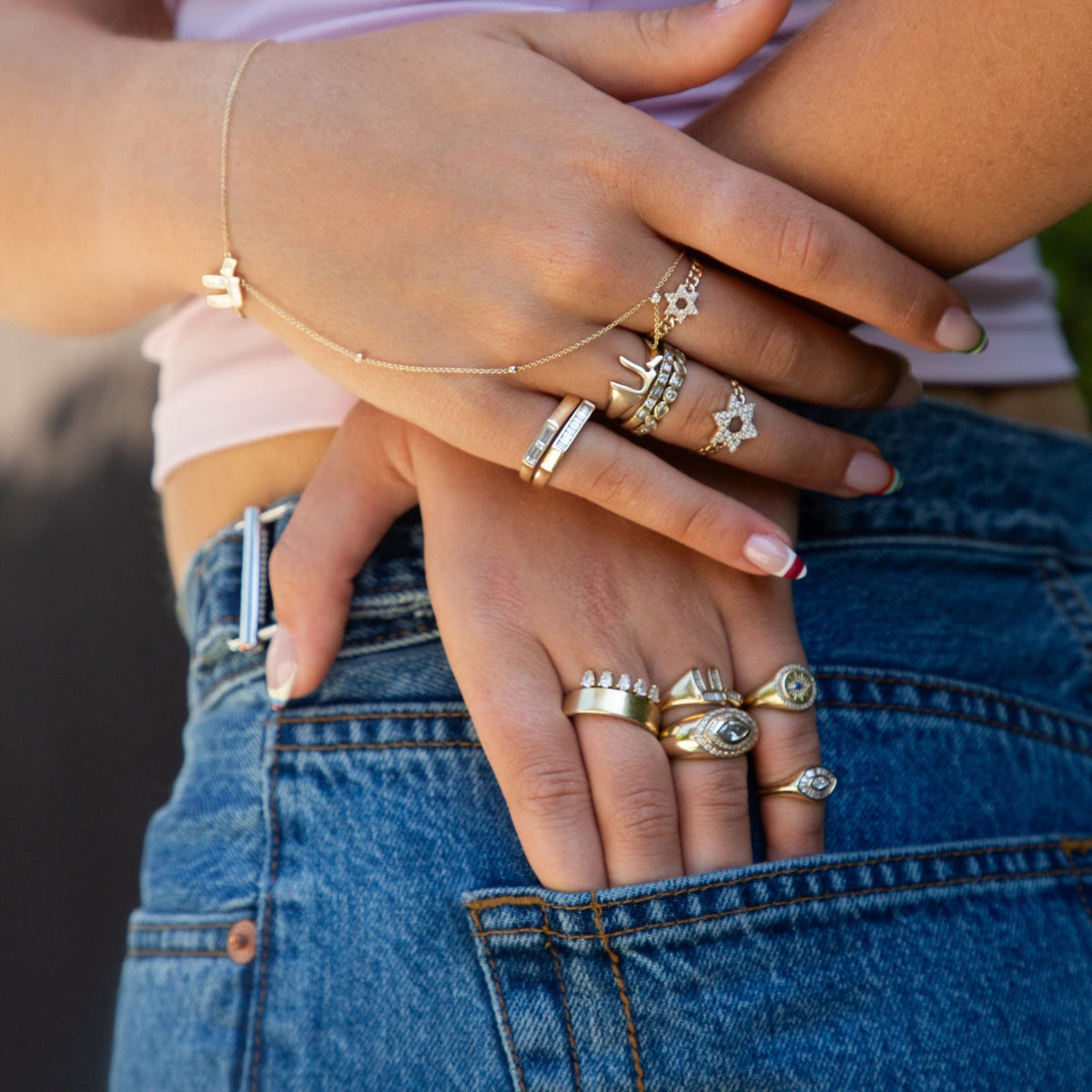 Les Petit Jewels Rings Grand Marquise Evil Eye Ring - 14k Gold