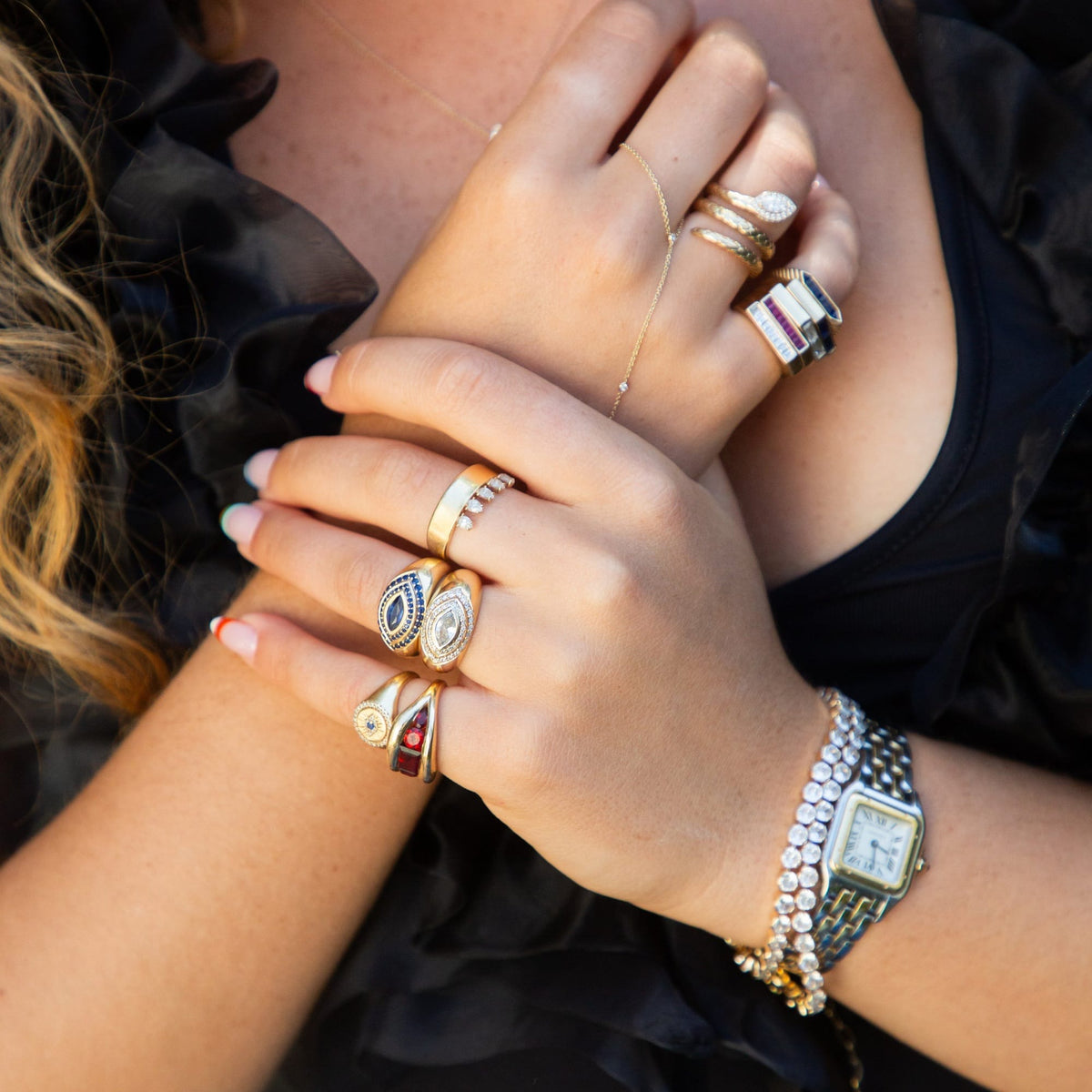 Les Petit Jewels Rings Grand Marquise Evil Eye Ring - 14k Gold