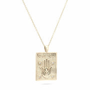 He Will Guard My Path Pendant Necklace in 14k white gold with diamond