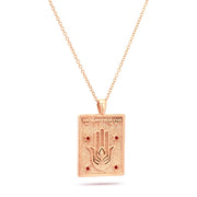 He Will Guard My Path Pendant Necklace in 14k rose gold with ruby