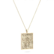 Hashem Is Your Guardian Pendant Necklace in 14k white gold with diamond