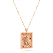 Hashem Is Your Guardian Pendant Necklace in 14k rose gold with ruby
