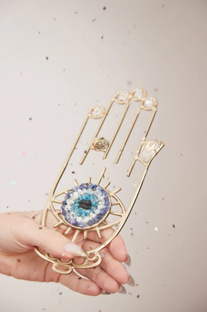Ariana Ost - Hamsa Healing Crystal Grid Wall Hanging - ModernTribe