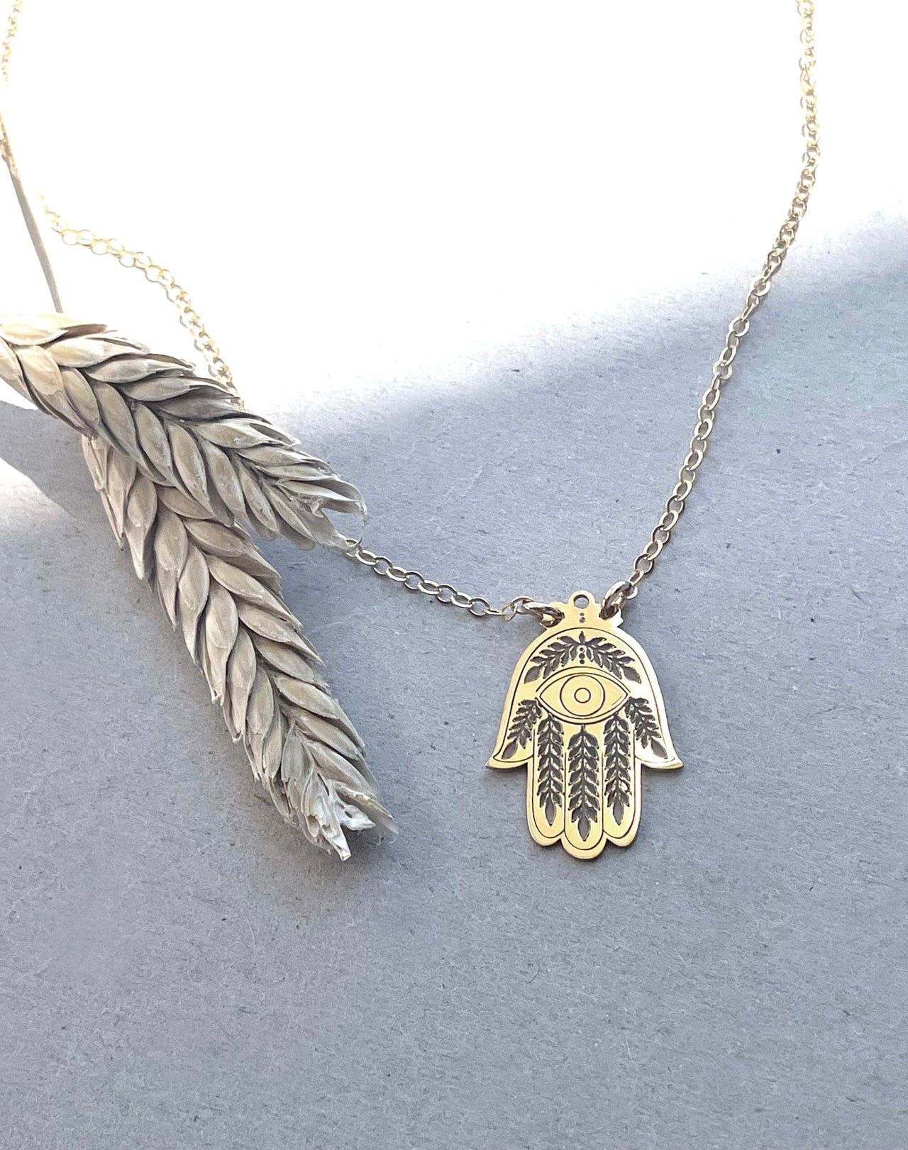 Miriam Merenfeld Jewelry Necklaces Lily Hamsa Necklace - Gold or Sterling Silver