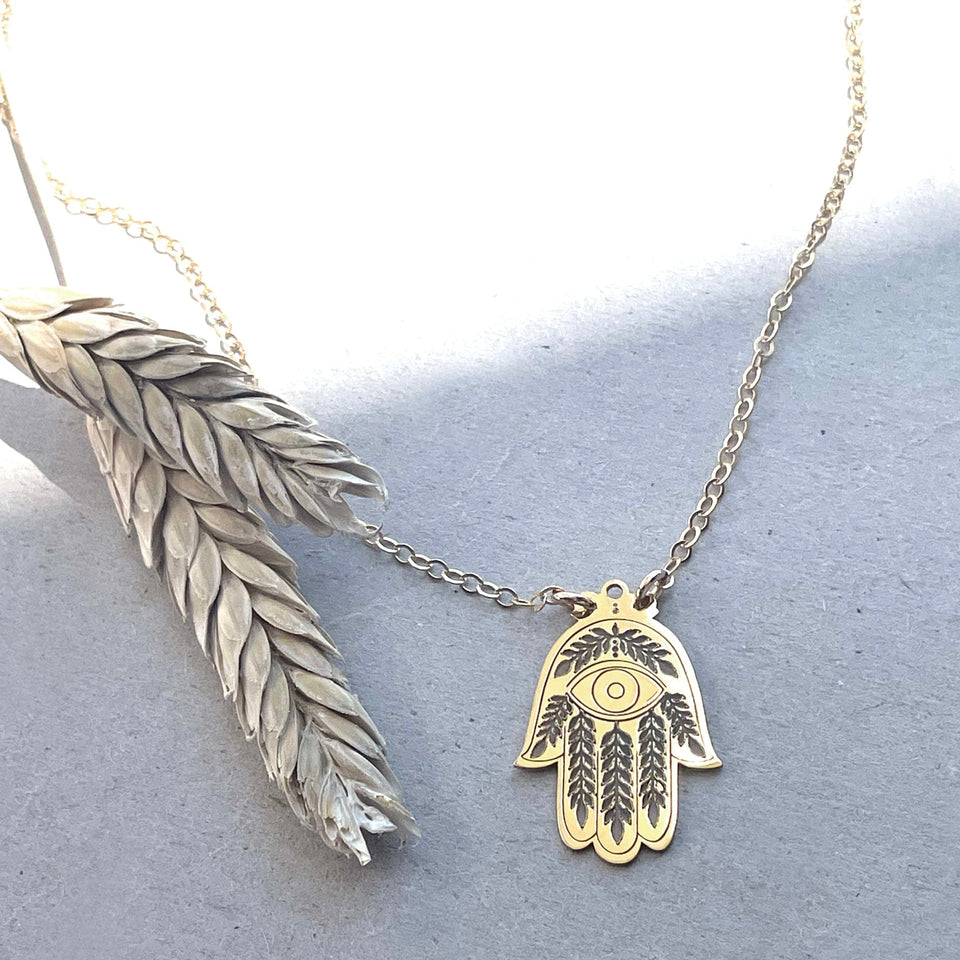 Miriam Merenfeld Jewelry - Lily Evil Eye and Hamsa Necklace - (Gold - Plated or Sterling Silver) - ModernTribe