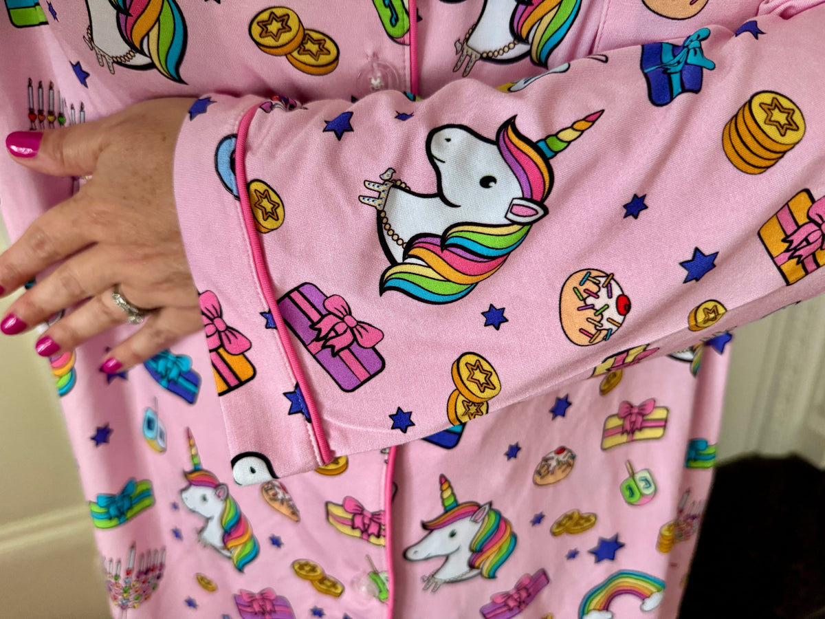 Amy Kritzer Becker - Hanukkah Dreams Bamboo Adult Pajamas - (Unisex Sizes S - 4XL) - ModernTribe