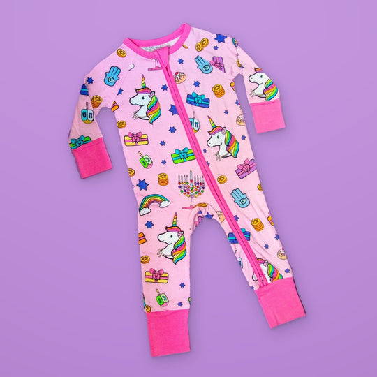 Hanukkah Dreams Bamboo Onesie Pajamas - (Baby Sizes 0 - 24M)