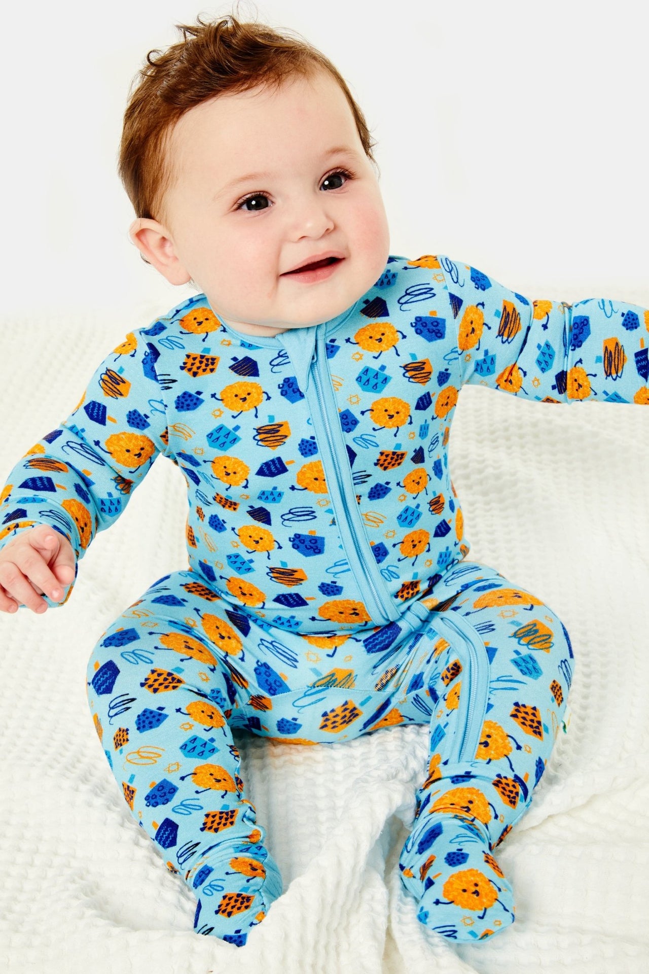 Clover Baby and Kids - Dreidel, Dreidel, Dreidel Stretchy Footie - (Sizes 3M - 24M) - ModernTribe
