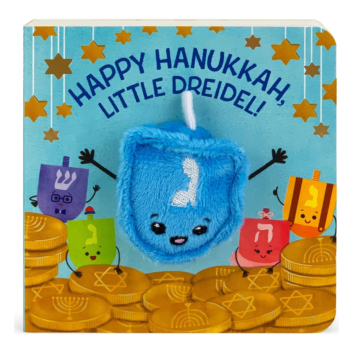 Happy Hanukkah, Little Dreidel finger puppet board book cover