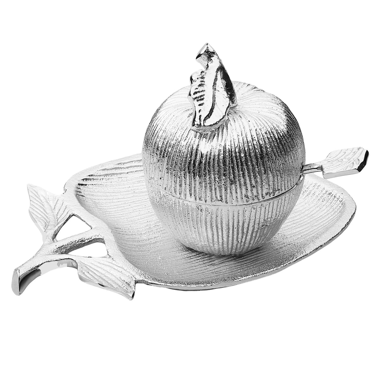 Classic Touch Decor - Apple Shaped Dish with Removable Honey Jar - Gold or Silver - ModernTribe