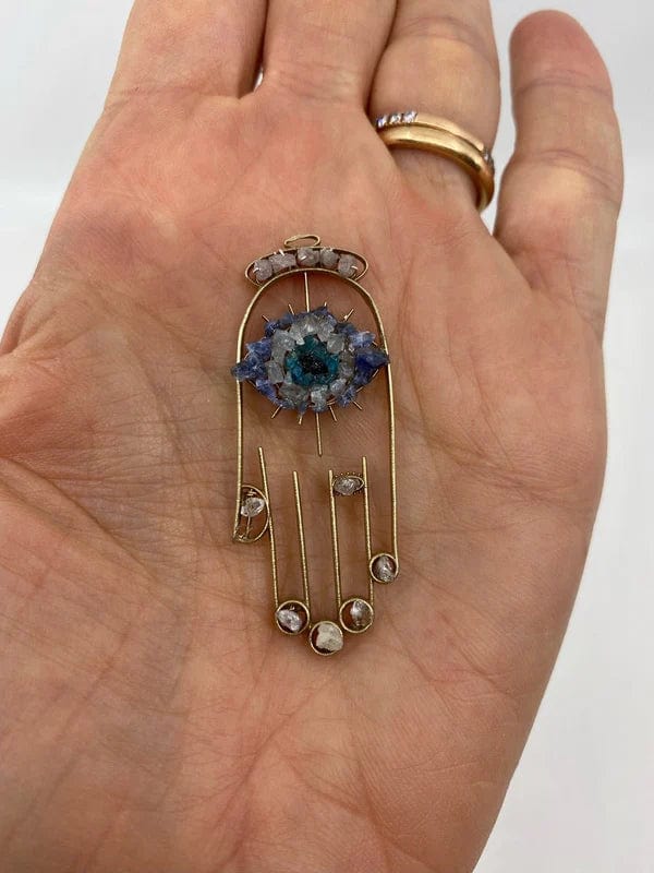 Ariana Ost - Healing Crystal Hamsa Necklace - ModernTribe