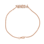Elisa Solomon Bracelets Rose Gold Diamond Hebrew Name Bracelet by Elisa Solomon - Yellow, White or Rose Gold, or Platinum