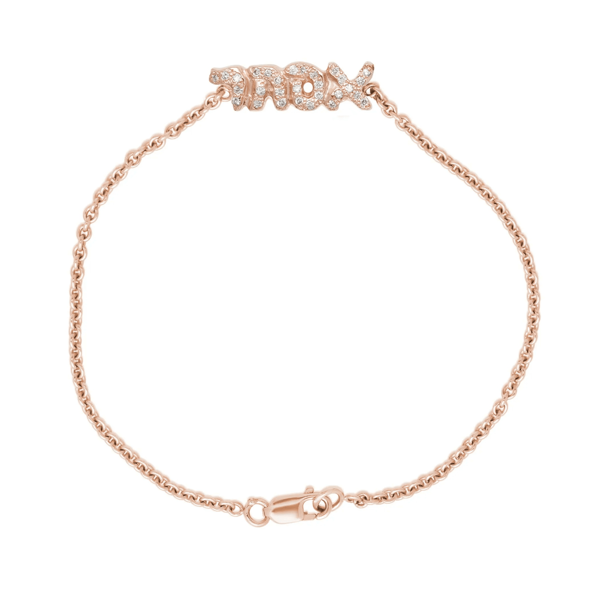 Elisa Solomon Bracelets Rose Gold Diamond Hebrew Name Bracelet by Elisa Solomon - Yellow, White or Rose Gold, or Platinum