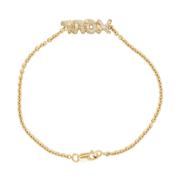 Elisa Solomon Bracelets Yellow Gold Diamond Hebrew Name Bracelet by Elisa Solomon - Yellow, White or Rose Gold, or Platinum