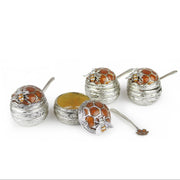 Quest Collection Honey Dishes Mini Honeycomb Beehive Bowls - Set of 4