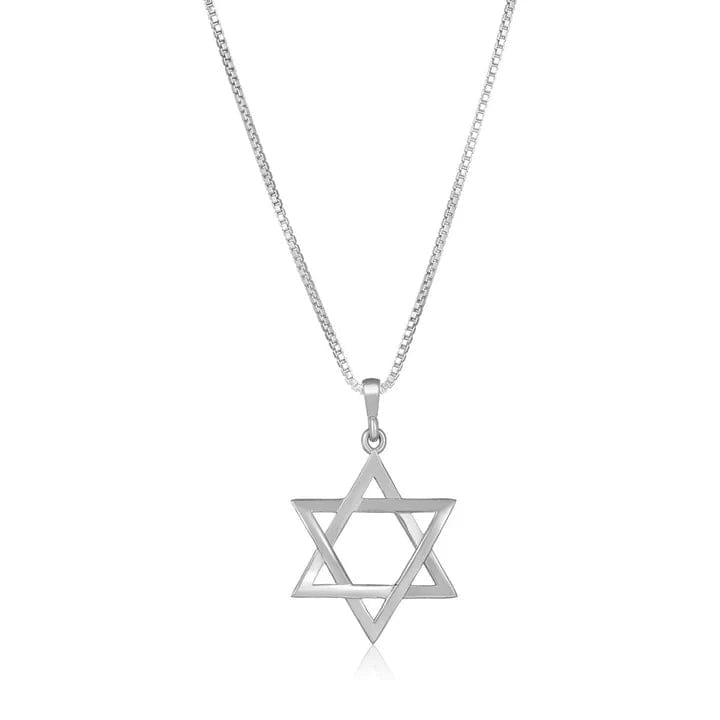 Alef Bet Necklaces Unisex Star of David Necklace - Sterling Silver