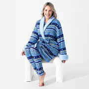 Bellabu Bear Pajamas Hanukkah Fair Isle Bamboo Sherpa Bathrobe by Bellabu Bear - (Adult Sizes S/M - M/L)